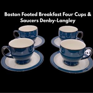 Boston Footed Breakfast Four Cups & Saucers